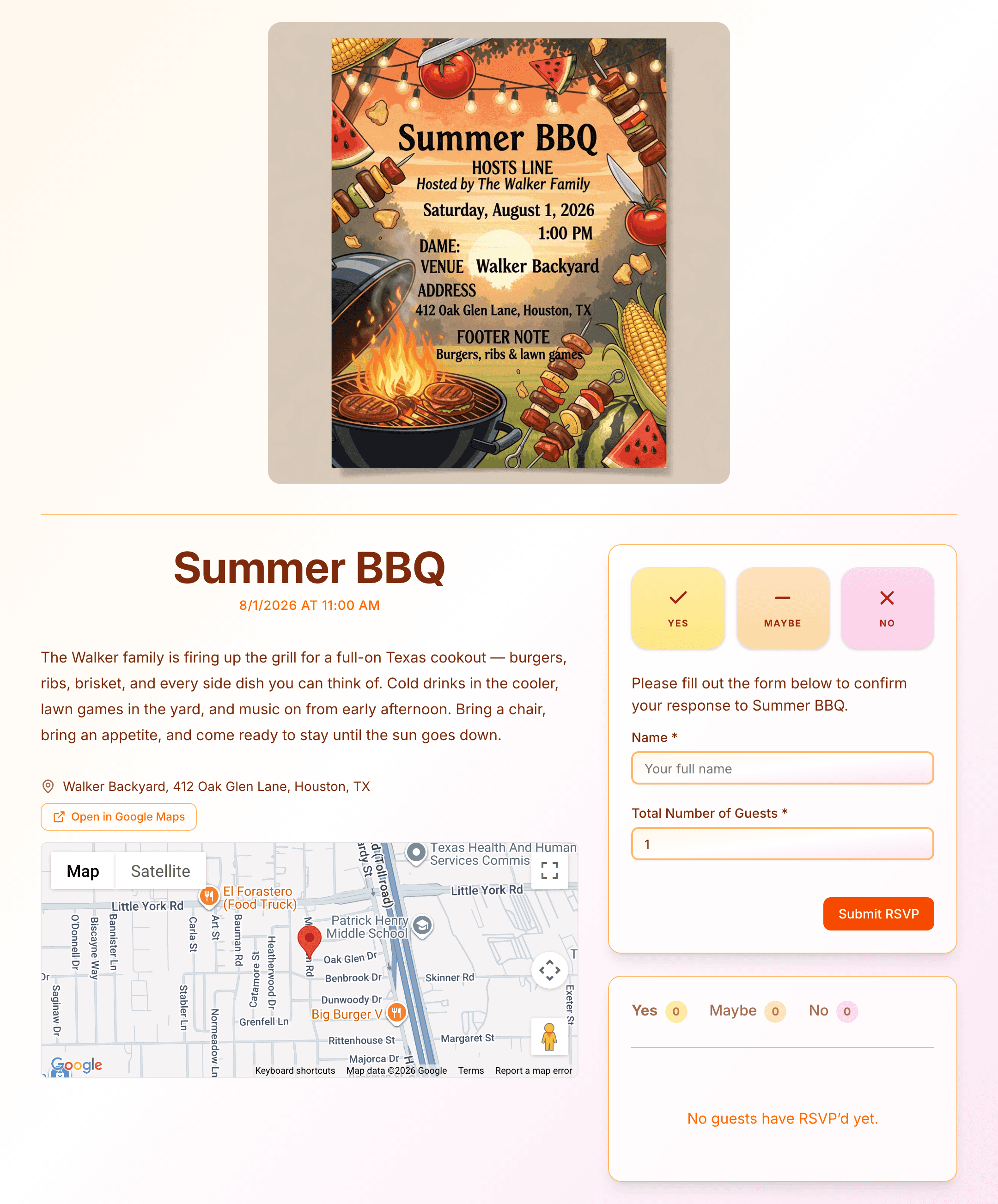 bbq-cookout invite preview