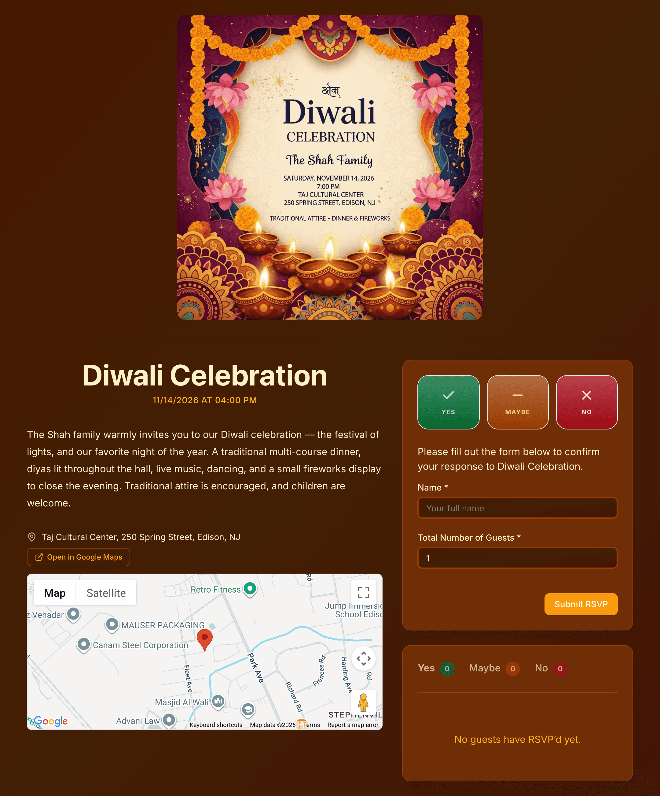 diwali-celebration invite preview