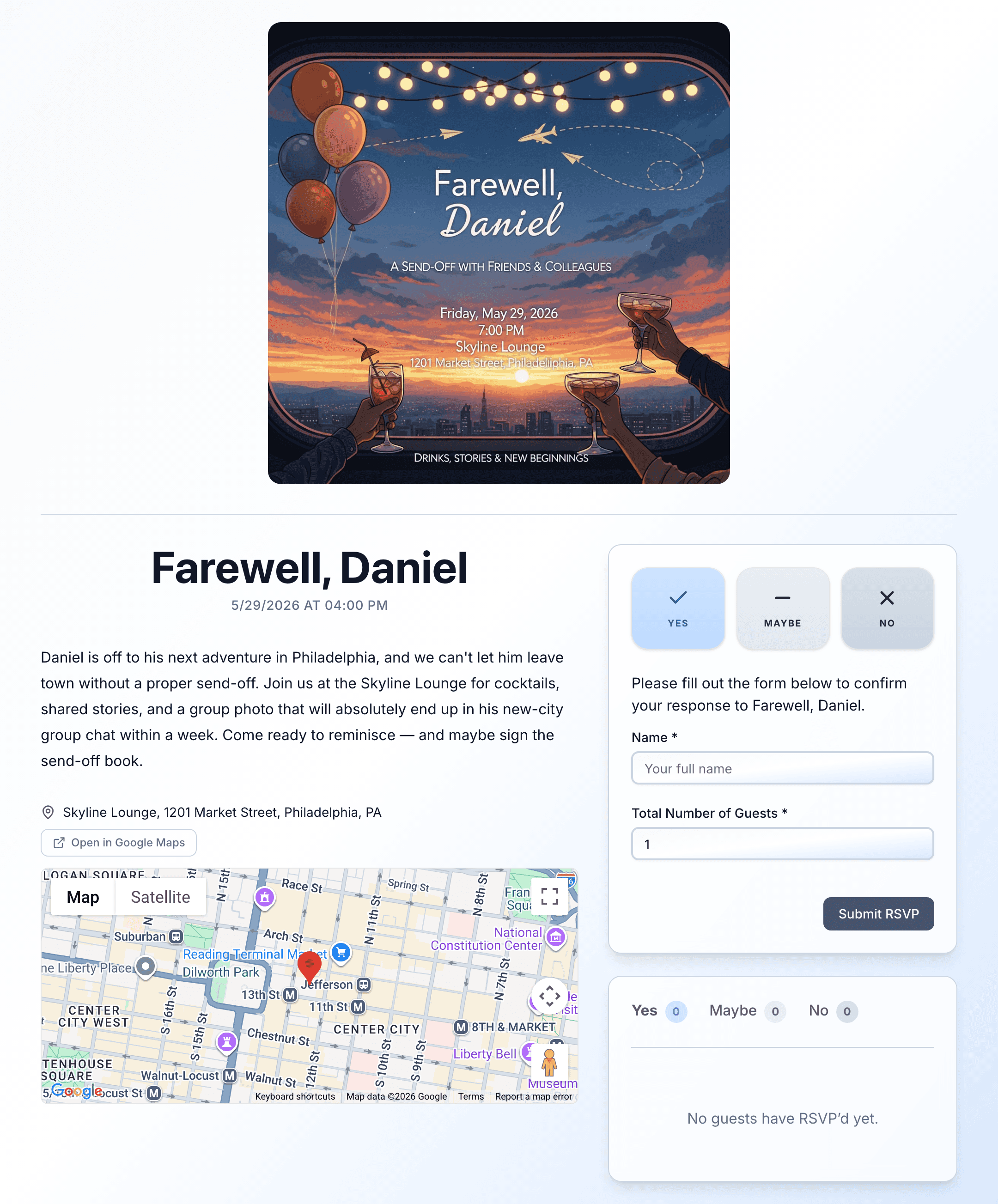farewell-party invite preview