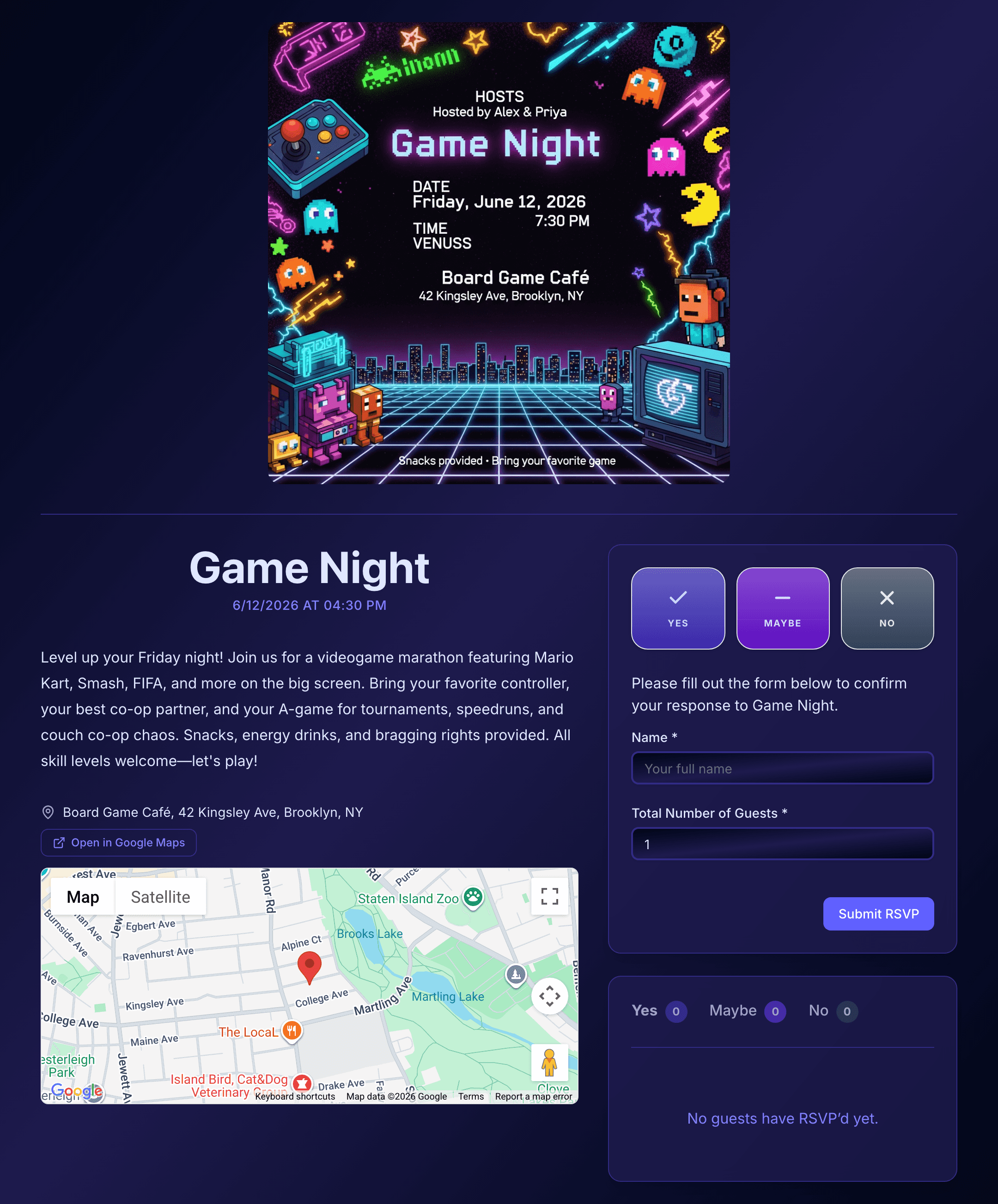 game-night invite preview