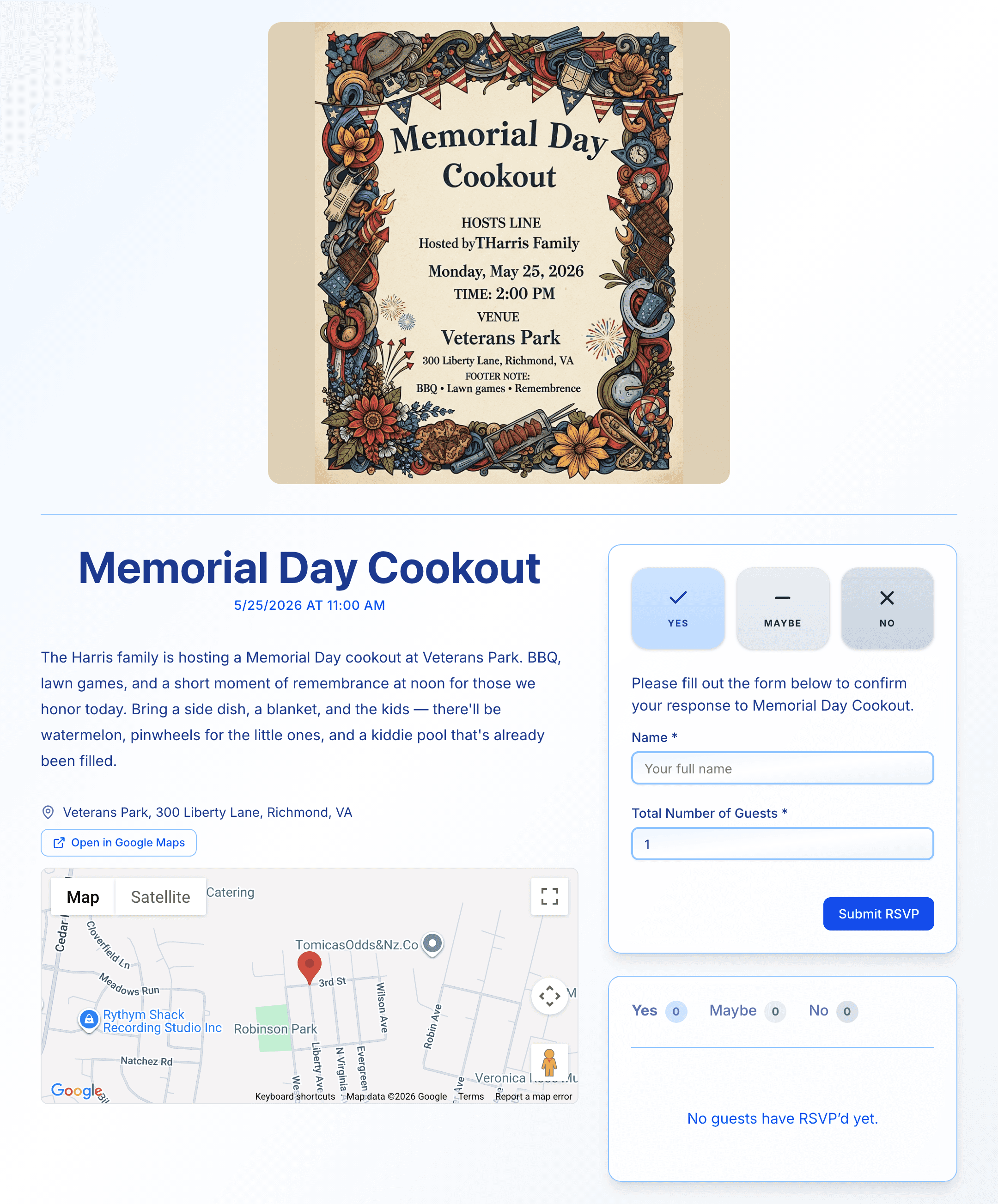 memorial-day-party invite preview