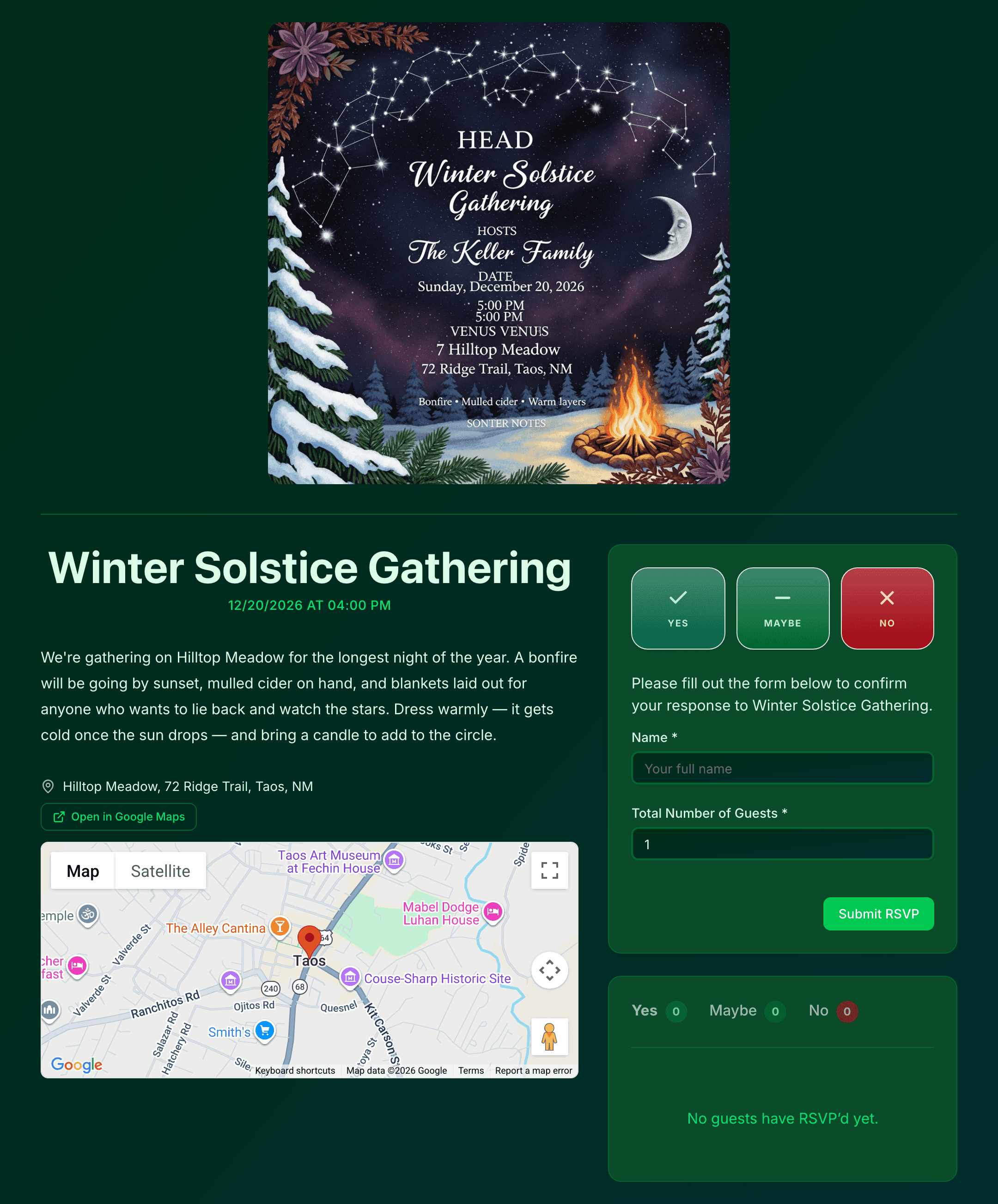 solstice-gathering invite preview