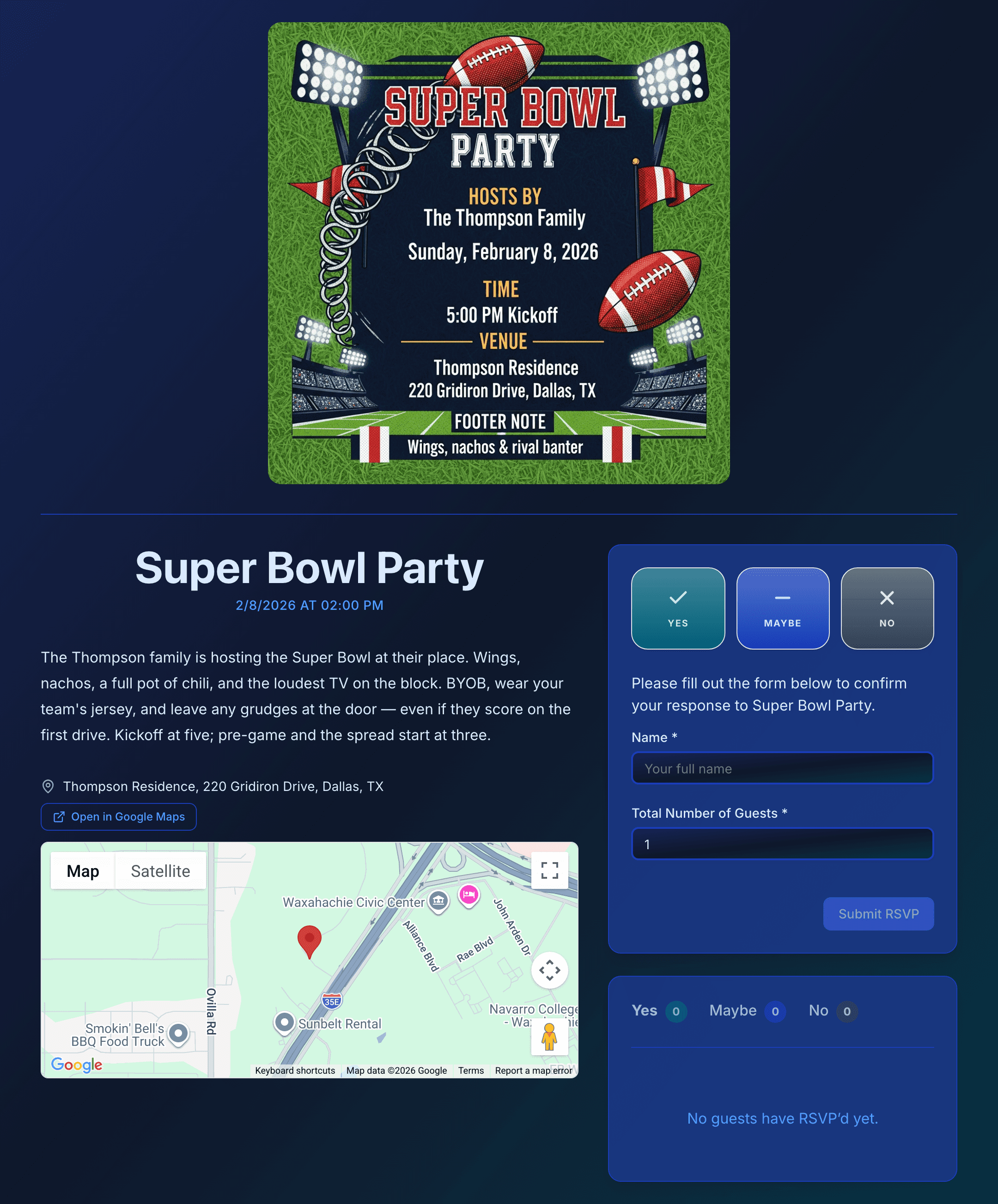 super-bowl-party invite preview