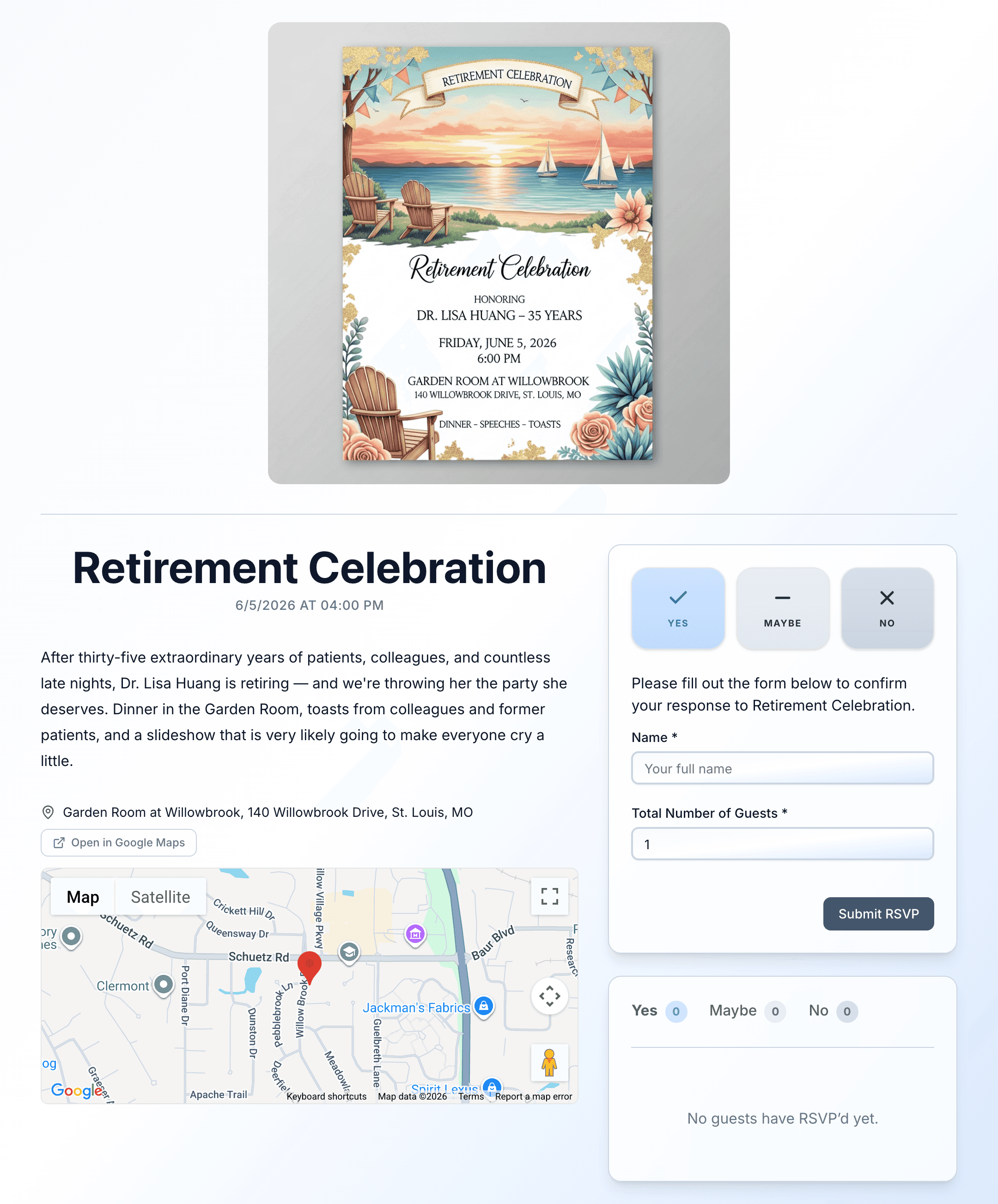retirement-party invite preview